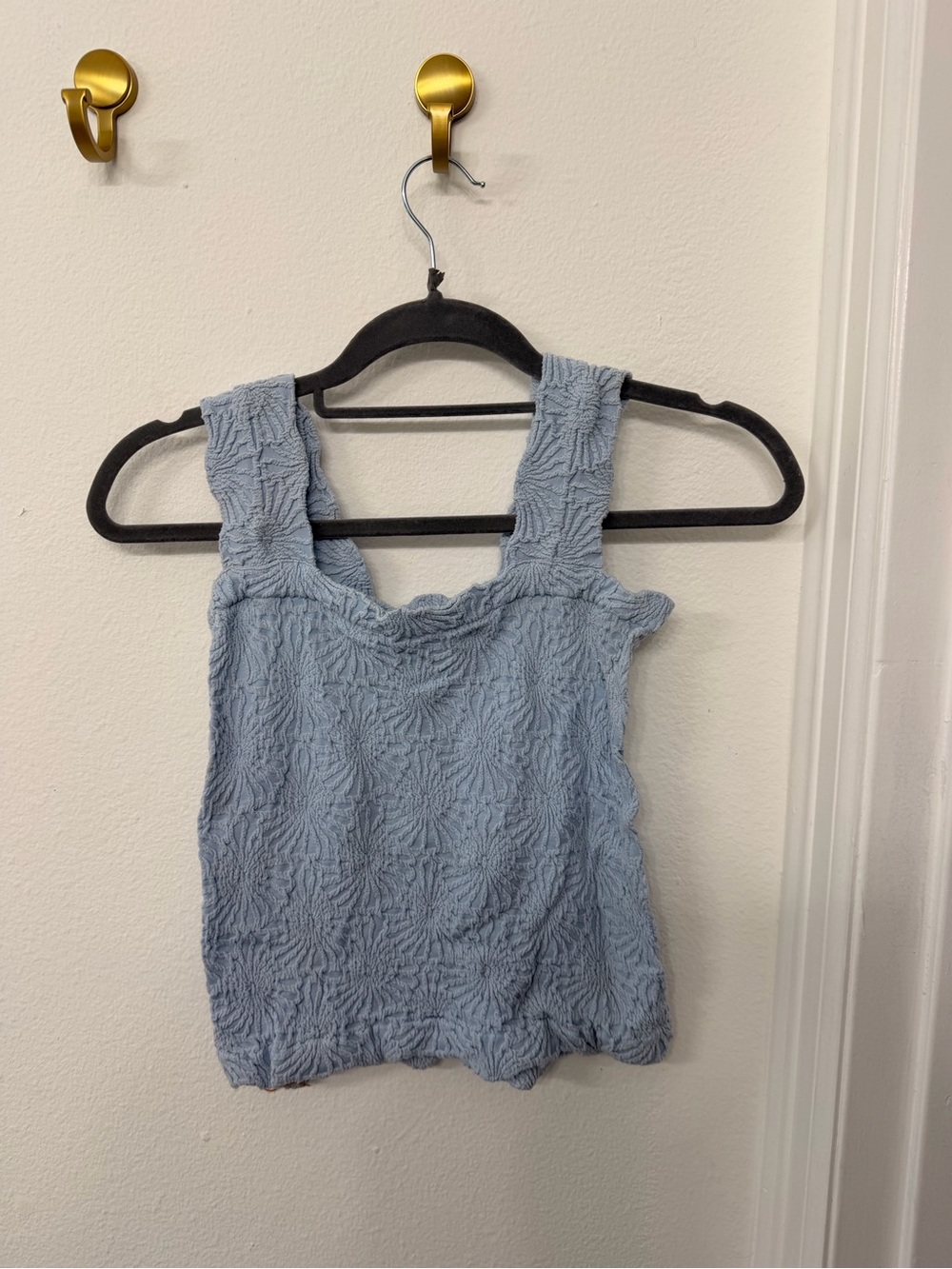 Light Blue Textured Tank Top - Women's Casual Summer Top